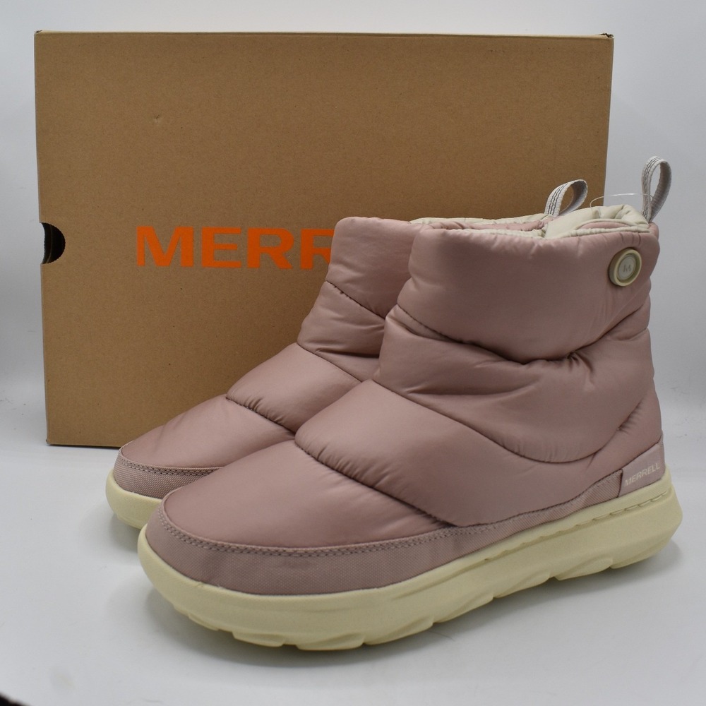 Merrell Hut Moc 2 Quilted Women 9 Adobe Rose New Puffer Ankle Boots Shoes